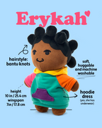 Erykah Bantu Knots Black Girl Plush Doll Toy