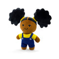 Zuri Afro Puff Pigtails Black Girl Plush Doll Toy