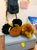 Zuri Black Girl Afro Puffs Plush Cushion