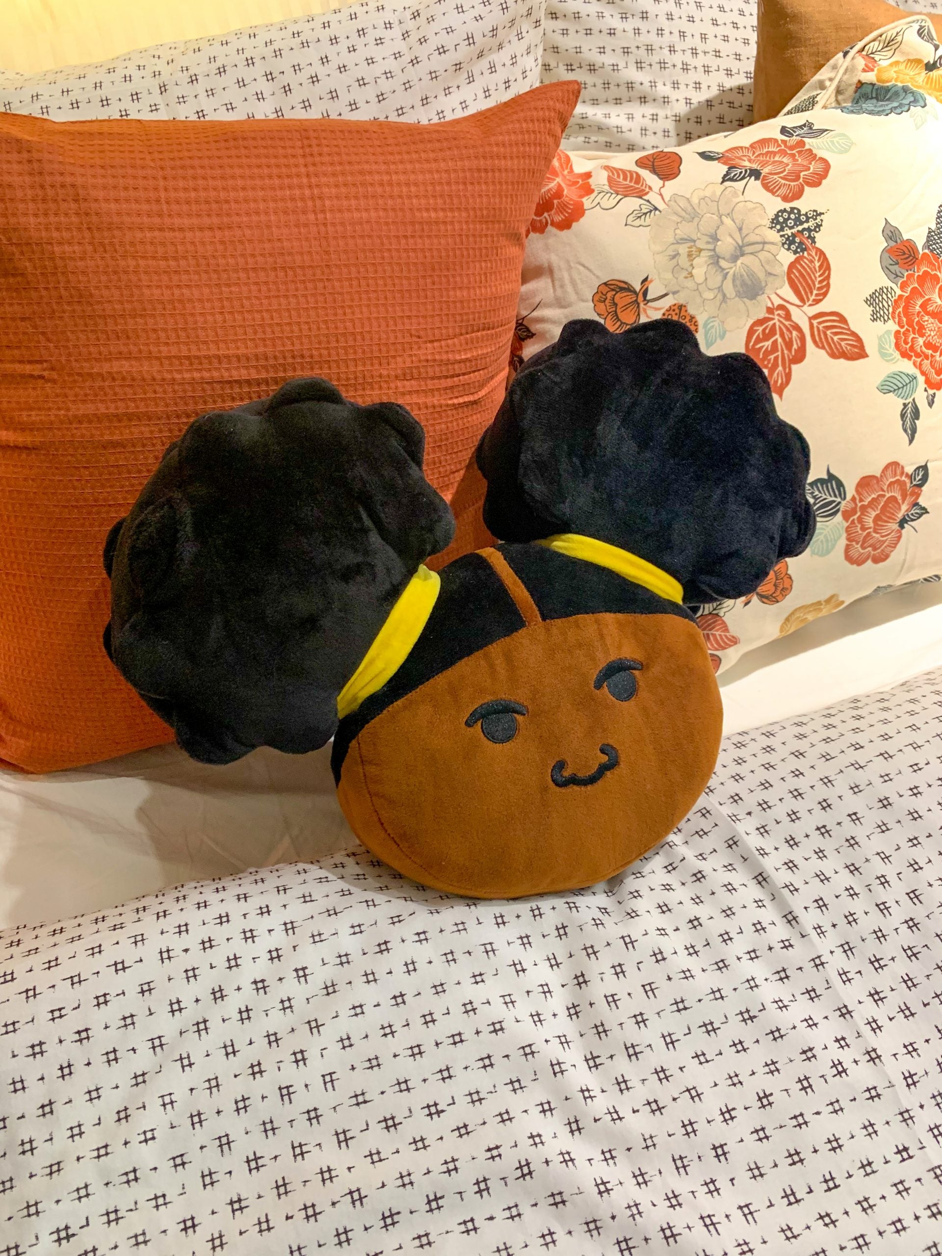 Zuri Black Girl Afro Puffs Plush Cushion