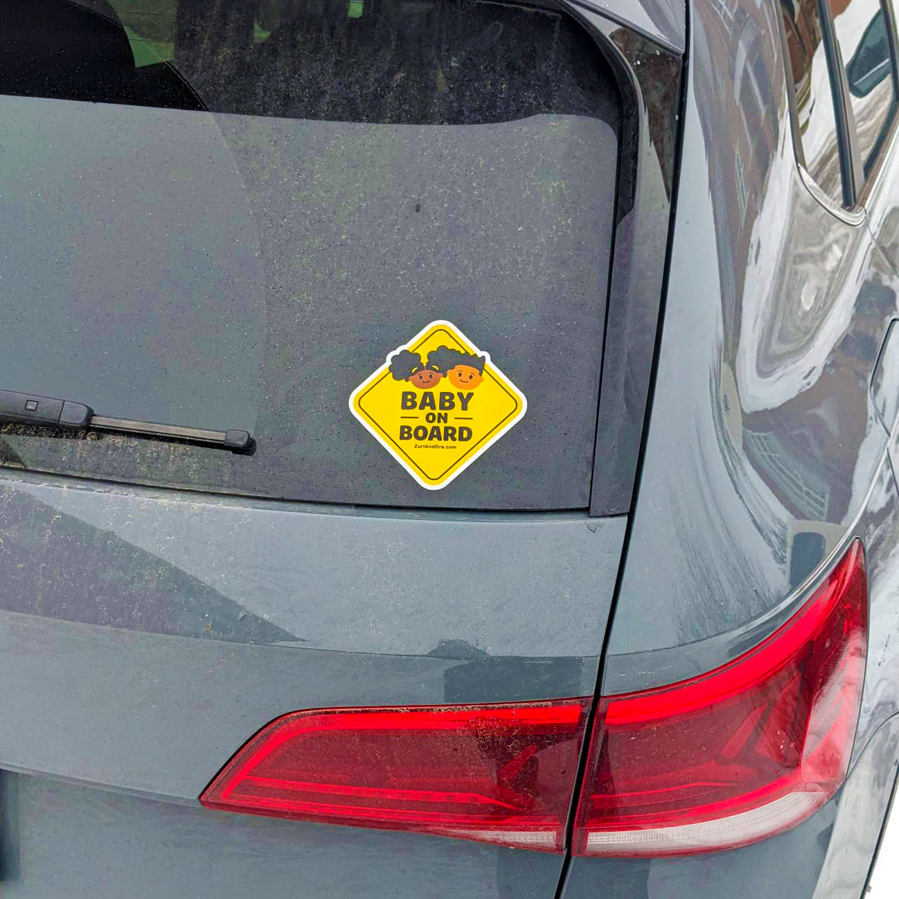 Baby on Board Sticker (Black Girl & Boy)