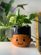 Dre Ceramic Boy Head Planter for 5-inch Pot